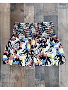 Free People floral Smocked Skirt Size M (Measurements Below)